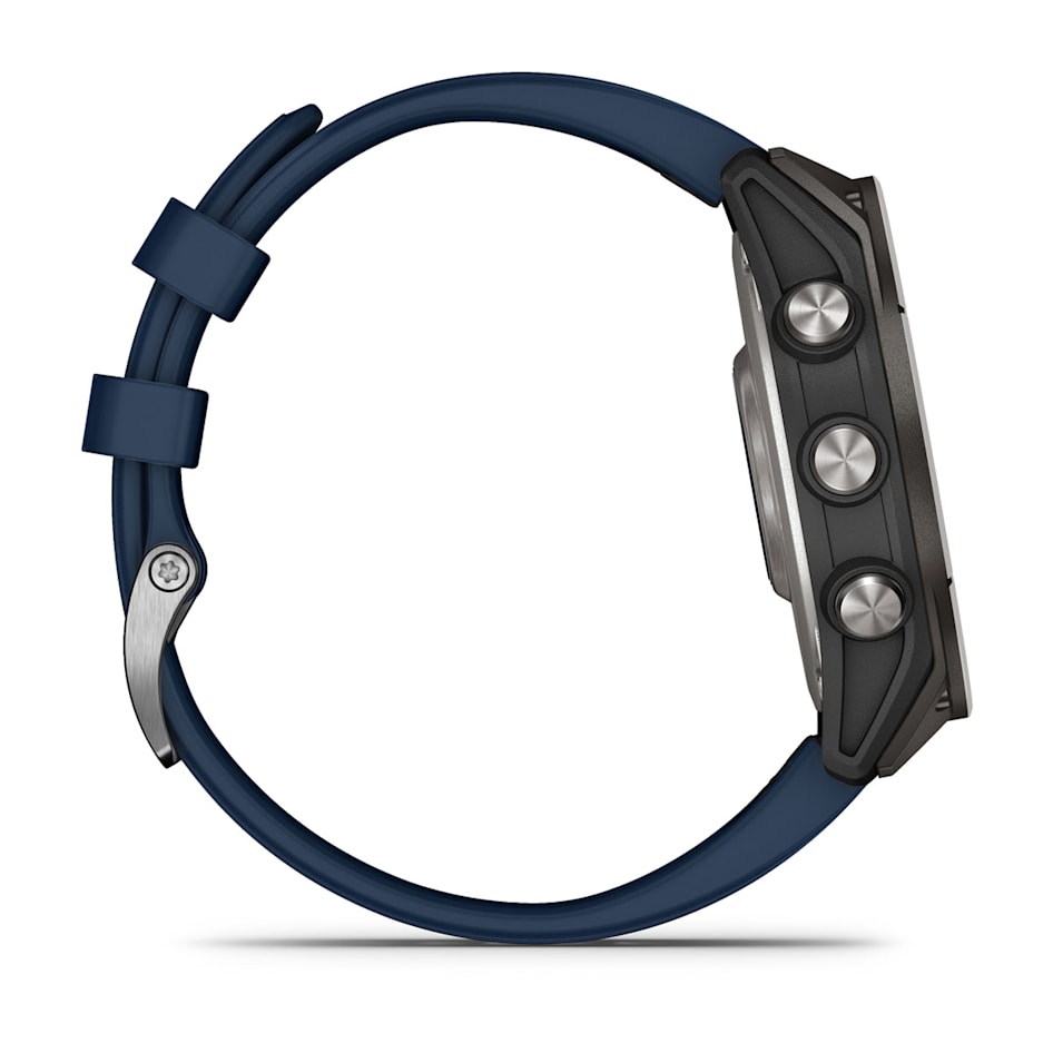 Смарт-часы Garmin Quatix 8 - 47 mm, Amoled, Sapphire, Титановый, синий силиконовый ремешок 5