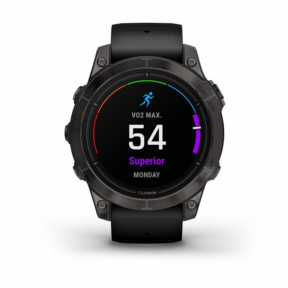 Смарт-часы Garmin Epix Pro (Gen 2) Sapphire Edition - 47 mm, Титановый, угольно-серый безель с DLC-покрытием, черный ремешок - фото 2