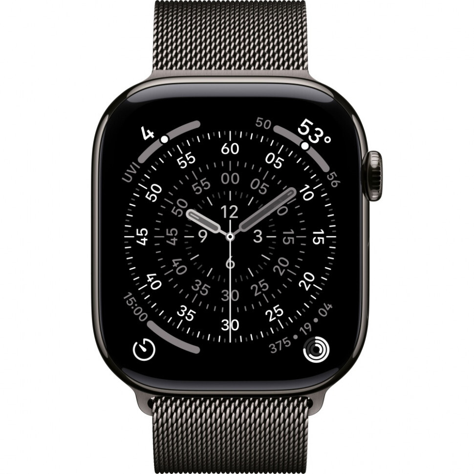 Умные часы Apple Watch Series 11 46 мм Titanium Milanese Loop Серый - фото 2