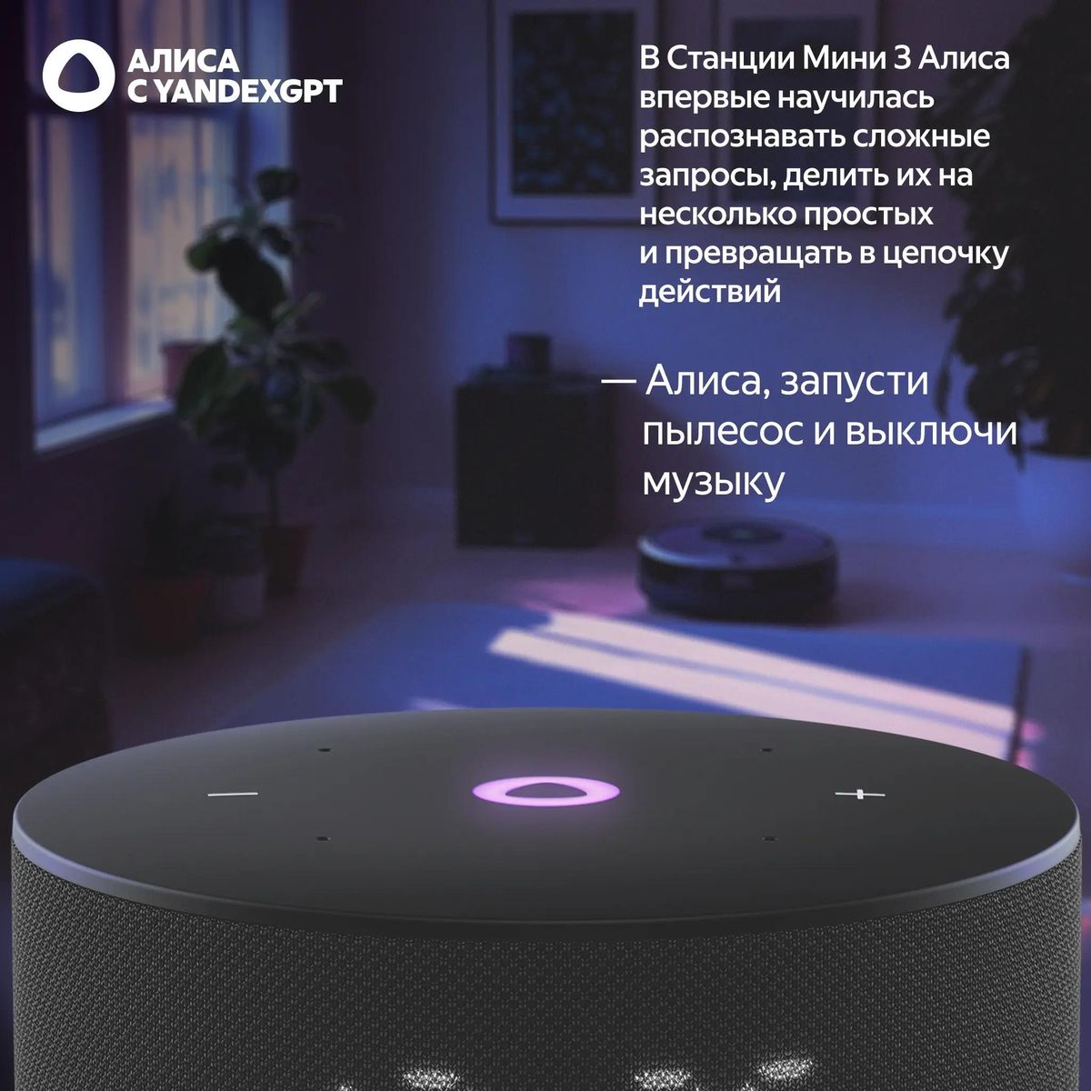 Яндекс Станция Мини 3 12 Вт, с YaaGPT, Черный 8