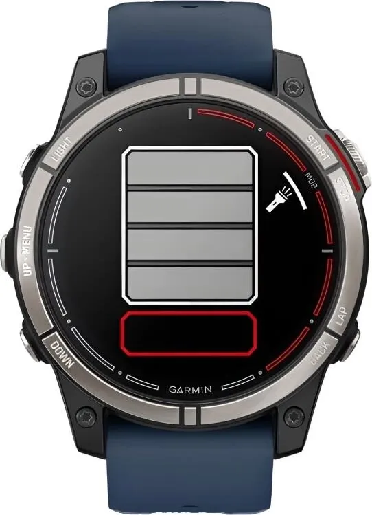 Смарт-часы Garmin Quatix 7 Pro - 47 mm, Титановый, темно-синий ремешок - фото 2