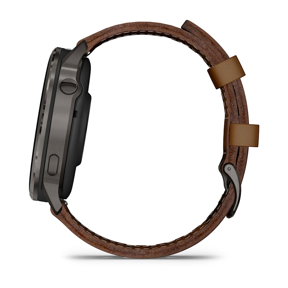 Смарт-часы Garmin Venu 4 - 45 mm, Темно-серый, коричневый кожаный ремешок 8