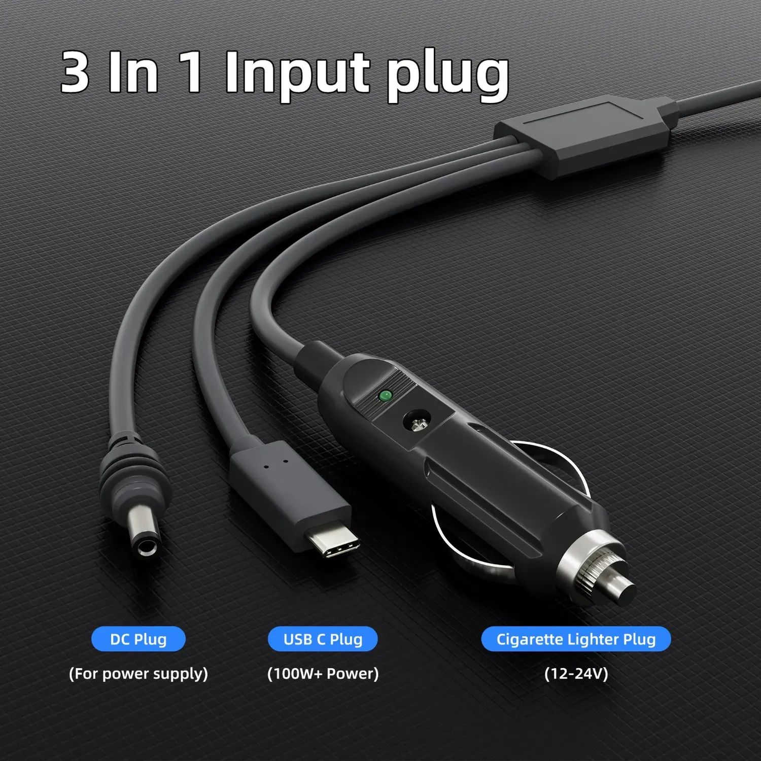 Адаптер 3 in 1 (прикуриватель, USB-C, DC) для Starlink Mini 10 метров - фото 3