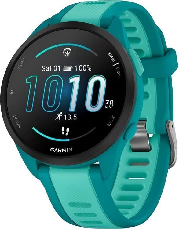 Смарт-часы Garmin Forerunner 165 Music - 43 mm, Зеленый c бирюзовым ремешком