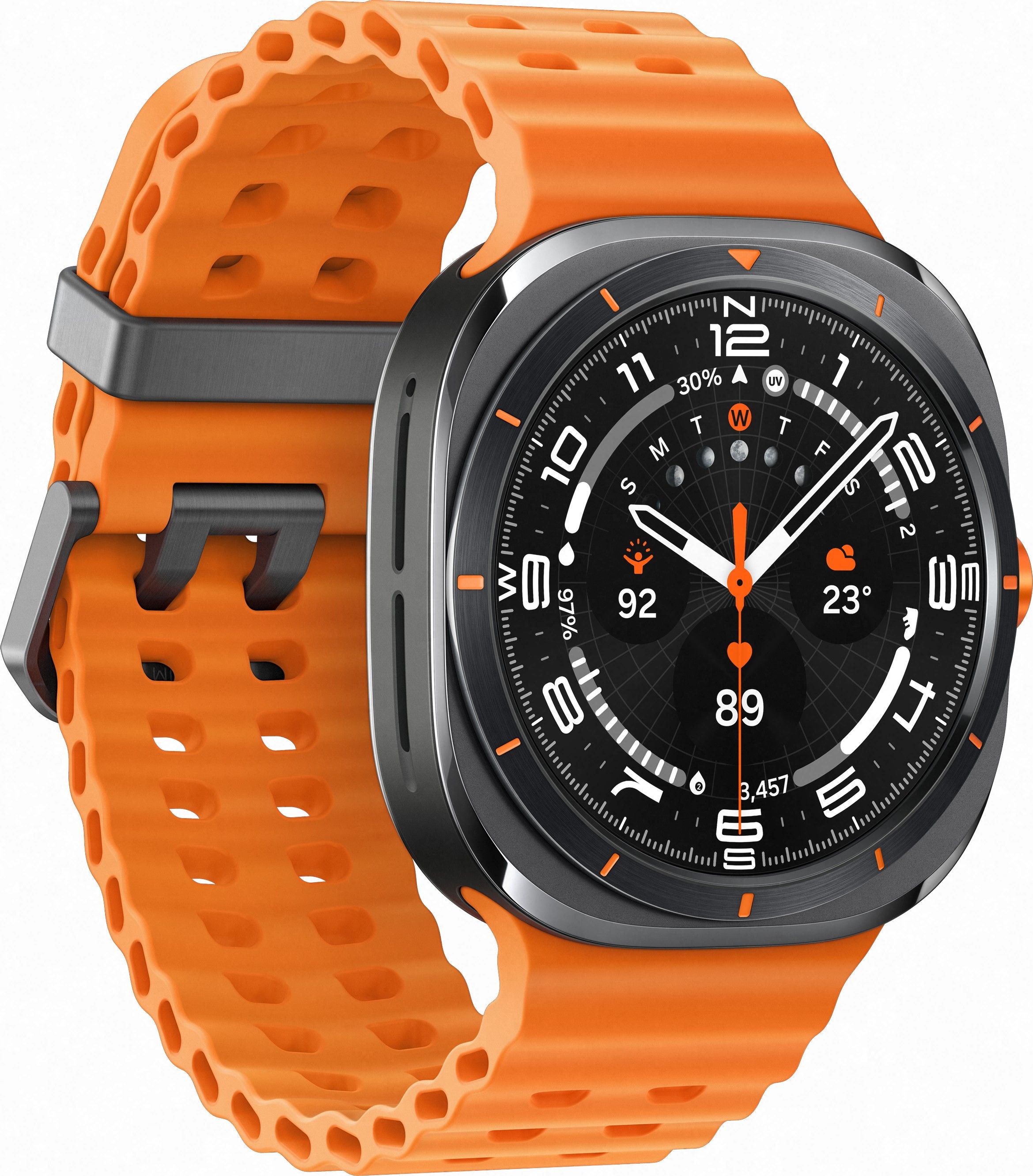 Смарт-часы Samsung Galaxy Watch Ultra (2024) - 47 mm (SM-L705) Titanium Gray (оранжевый ремешок) 3