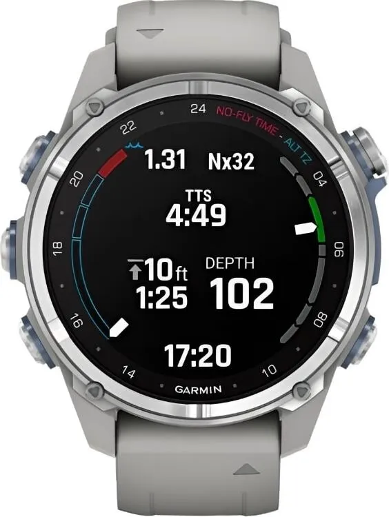Смарт-часы Garmin Descent Mk3 - 43 mm, Дымчато-серый, силиконовый ремешок - фото 2