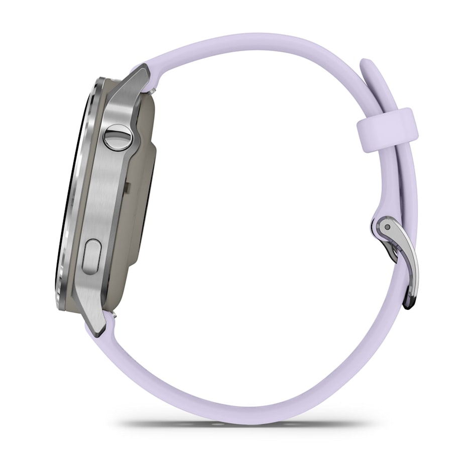 Смарт-часы Garmin Venu 4 - 41 mm, Серебристый, сиренево-голубой силиконовый ремешок 8
