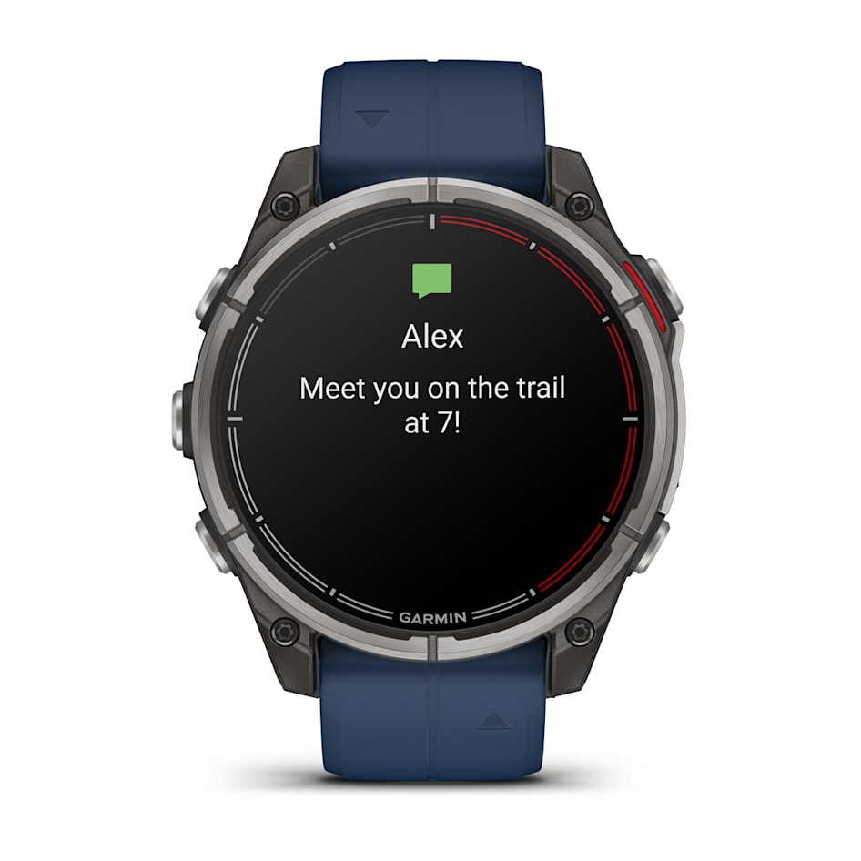 Смарт-часы Garmin Quatix 8 - 47 mm, Amoled, Sapphire, Титановый, синий силиконовый ремешок 9