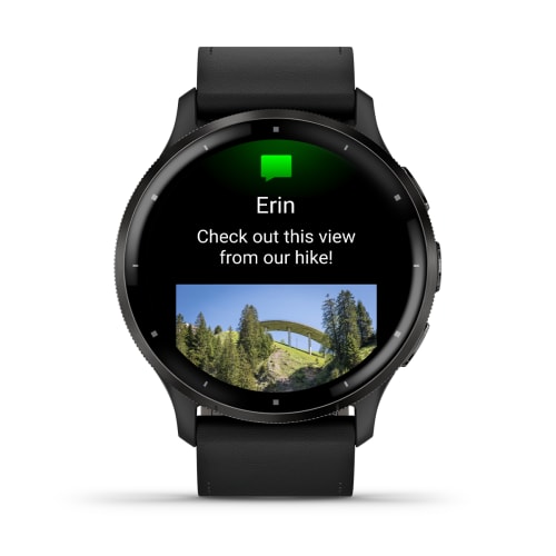 Смарт-часы Garmin Venu 3 - 45 mm, Черный, серый безель, серый кожаный ремешок 4