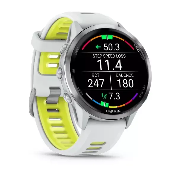 Смарт-часы Garmin Forerunner 970 - 47 mm, Белый, титановый безель, бело-зеленый ремешок (010-02969-01) - фото 3