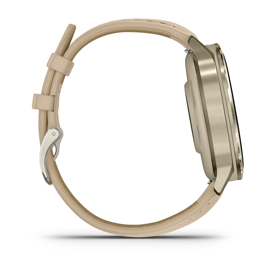 Смарт-часы Garmin Venu 4 - 41 mm, Лунно-золотистый, кожаный ремешок песочного цвета 5