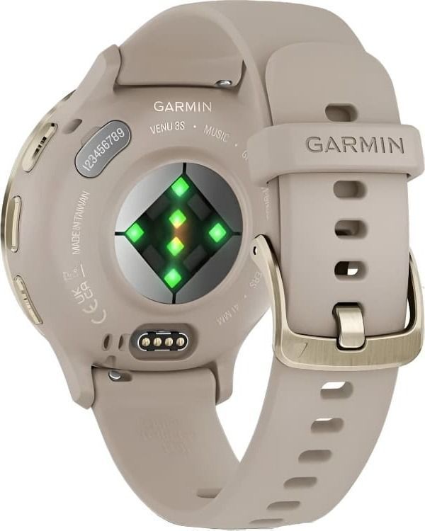 Смарт-часы Garmin Venu 3S - 41 mm, цвет "Французский серый" с золотистым безелем, бежевый ремешок 6