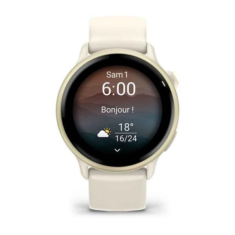 Смарт-часы Garmin Vivoactive 6 - 42 mm, Лунно-золотистый, силиконовый ремешок цвета слоновой кости 4