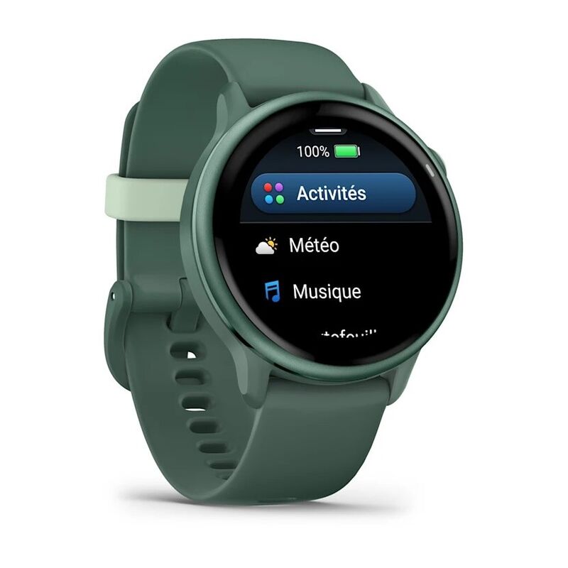 Смарт-часы Garmin Vivoactive 6 - 42 mm, Яшмовый, зеленый силиконовый ремешок - фото 3