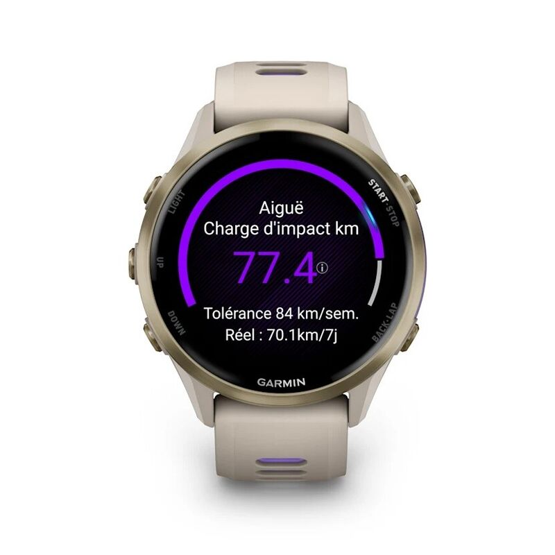 Смарт-часы Garmin Forerunner 970 - 47 mm, Золотистый, титановый безель, серый с индиго ремешок (010-02969-02) 4