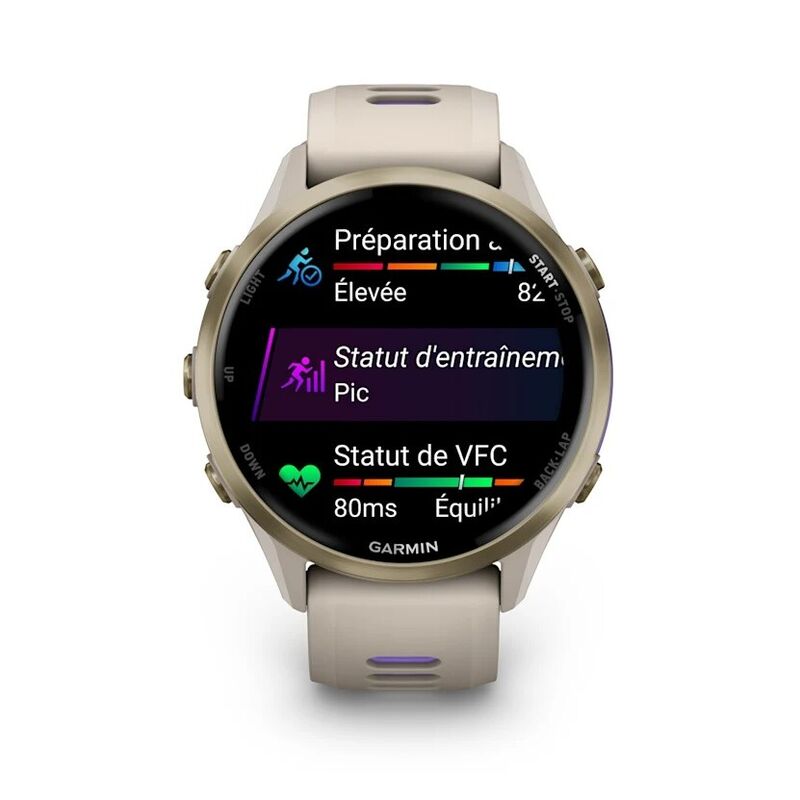 Смарт-часы Garmin Forerunner 970 - 47 mm, Золотистый, титановый безель, серый с индиго ремешок (010-02969-02) 6