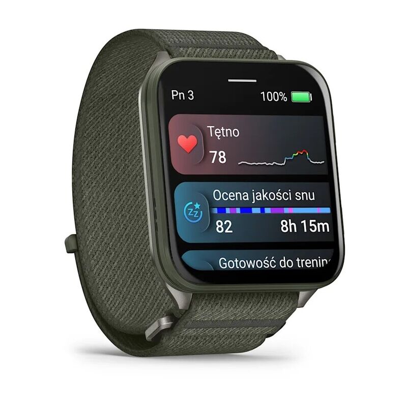 Смарт-часы Garmin Venu X1 - 51 mm, цвет Мха с серой титановой крышкой, черный нейлоновый ремешок - фото 3