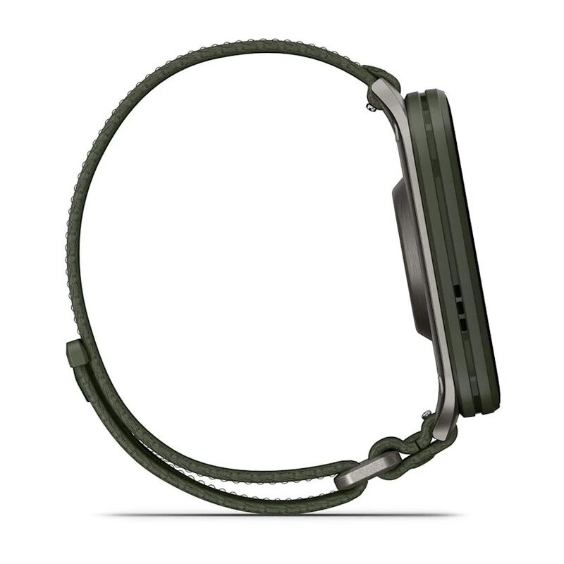 Смарт-часы Garmin Venu X1 - 51 mm, цвет Мха с серой титановой крышкой, черный нейлоновый ремешок 4