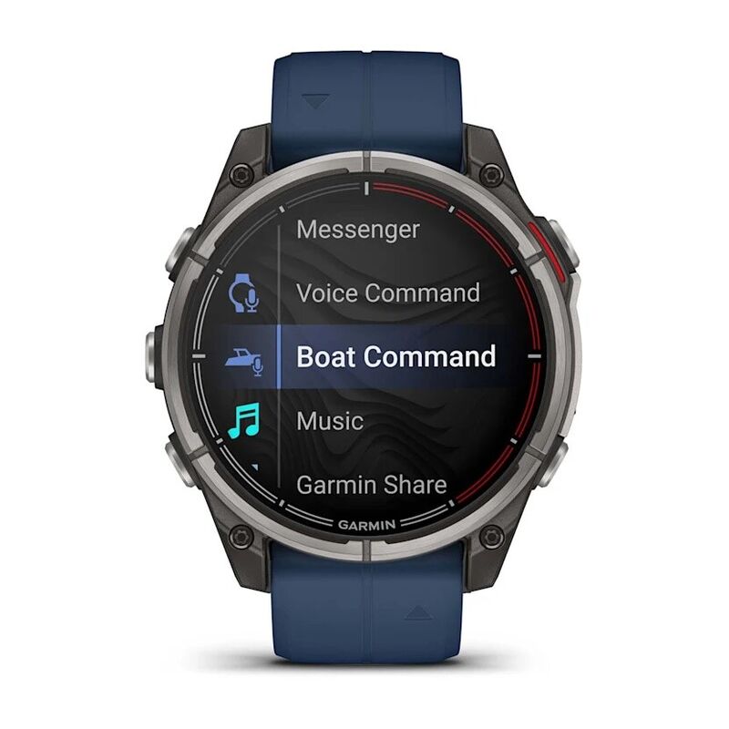 Смарт-часы Garmin Quatix 8 - 51 mm, Amoled, Sapphire, Титановый, синий силиконовый ремешок - фото 2