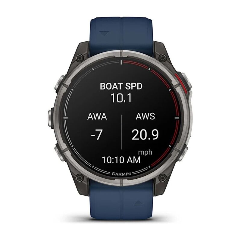 Смарт-часы Garmin Quatix 8 - 51 mm, Amoled, Sapphire, Титановый, синий силиконовый ремешок 4