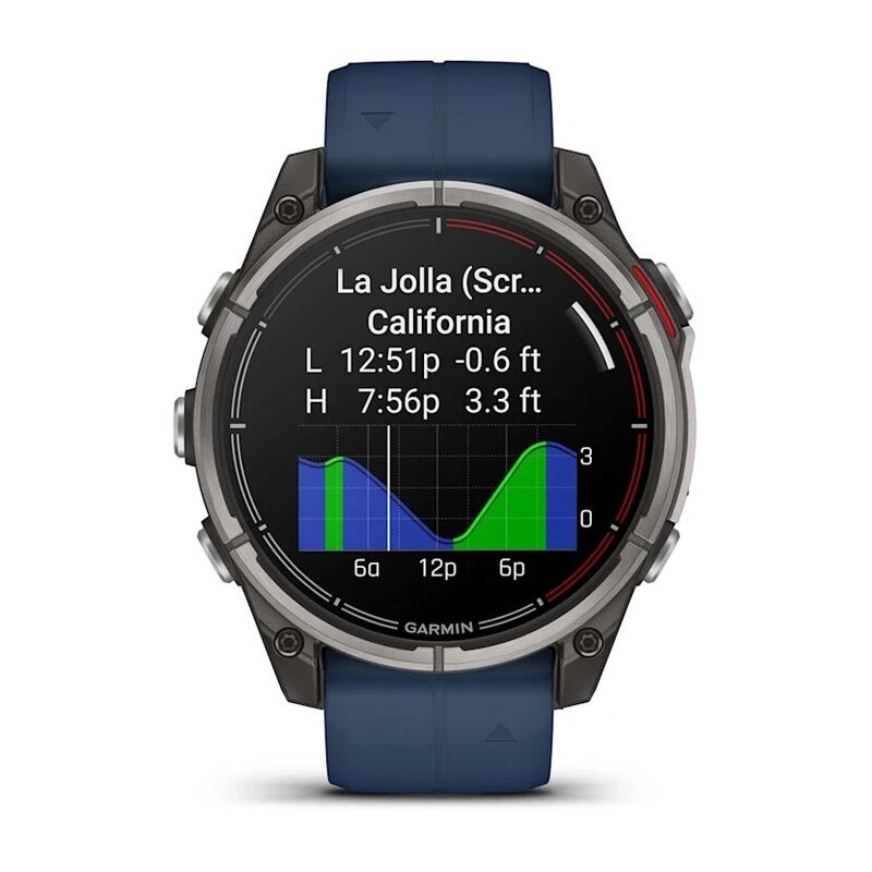 Смарт-часы Garmin Quatix 8 - 51 mm, Amoled, Sapphire, Титановый, синий силиконовый ремешок 6