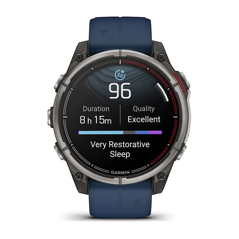 Смарт-часы Garmin Quatix 8 - 51 mm, Amoled, Sapphire, Титановый, синий силиконовый ремешок 8