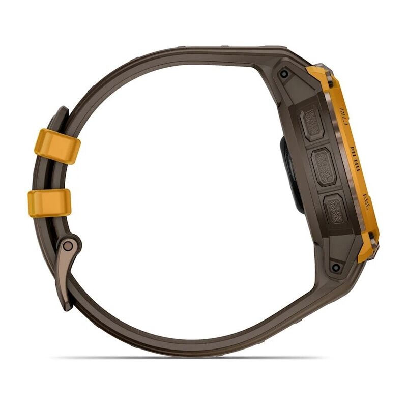 Смарт-часы Garmin Instinct Crossover Amoled - 46 mm, Бронзовый, светло-коричневый силиконовый ремешок 5
