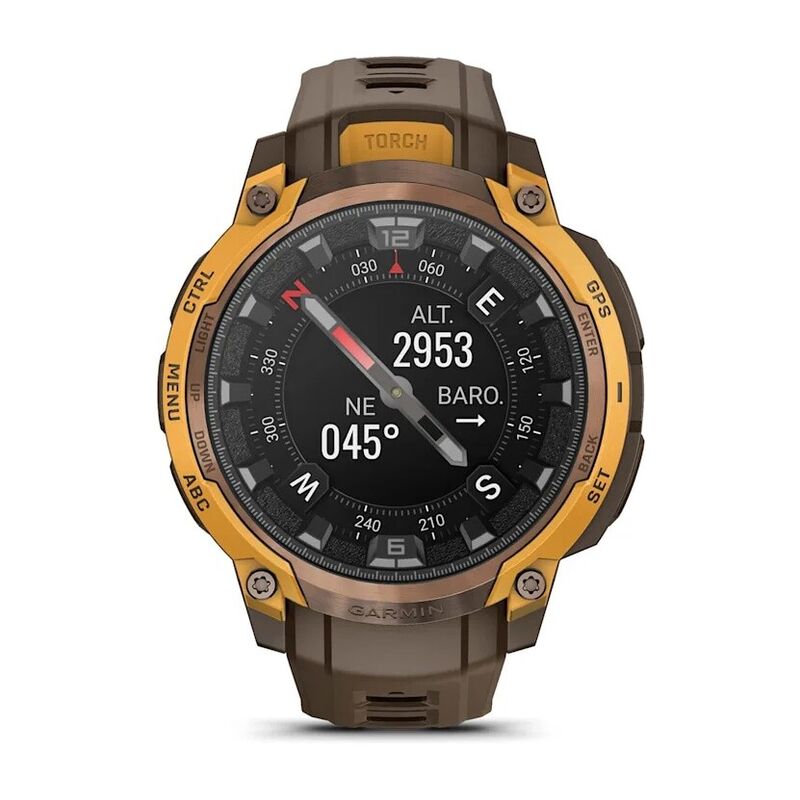 Смарт-часы Garmin Instinct Crossover Amoled - 46 mm, Бронзовый, светло-коричневый силиконовый ремешок 4
