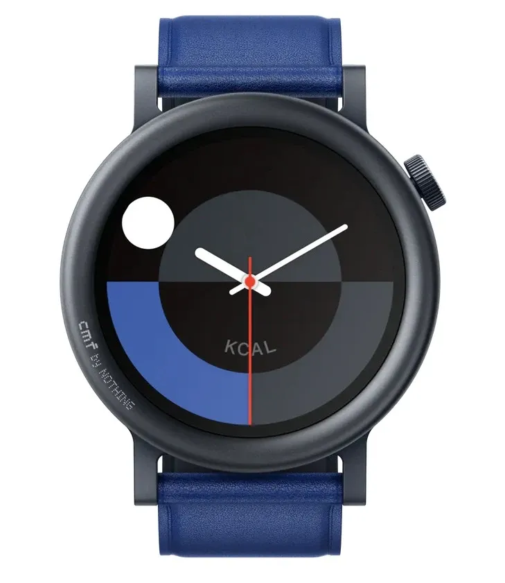 Смарт-часы CMF by Nothing Watch Pro 2 - тёмно-серый безель, синий кожаный ремешок