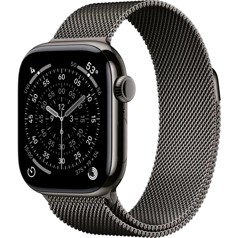Смарт-часы Apple Watch S11 - 46 mm Titanium Slate case | Slate Milanese Loop, M/L - фото 2
