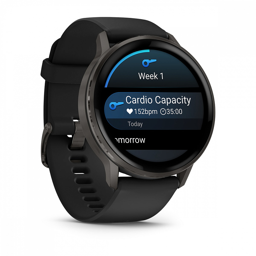 Смарт-часы Garmin Venu 4 - 45 mm, Темно-серый, черный силиконовый ремешок - фото 3