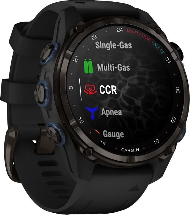 Смарт-часы Garmin Descent Mk3i - 43 mm, Титановый, угольно-серый безель с DLC-покрытием, черный силиконовый ремешок - фото 3