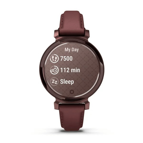 Смарт-часы Garmin Lily 2 - 35 mm, Classic с безелем темно-бронзового цвета, кожаный ремешок ежевичного цвета 6