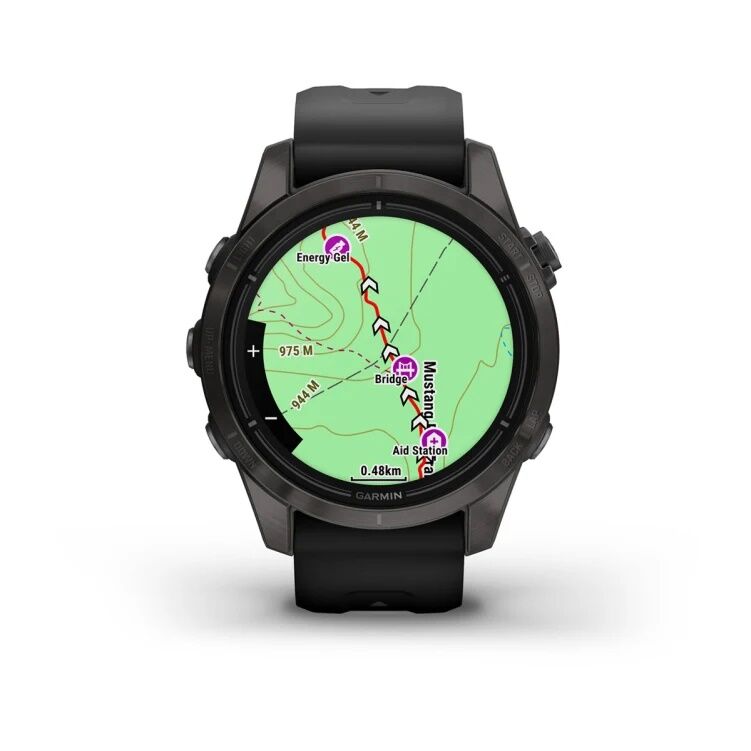 Смарт-часы Garmin Epix Pro (Gen 2) Sapphire Edition - 42 mm, Титановый, угольно-серый безель с DLC-покрытием, черный ремешок 4