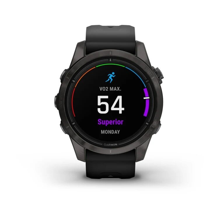 Смарт-часы Garmin Epix Pro (Gen 2) Sapphire Edition - 42 mm, Титановый, угольно-серый безель с DLC-покрытием, черный ремешок - фото 2