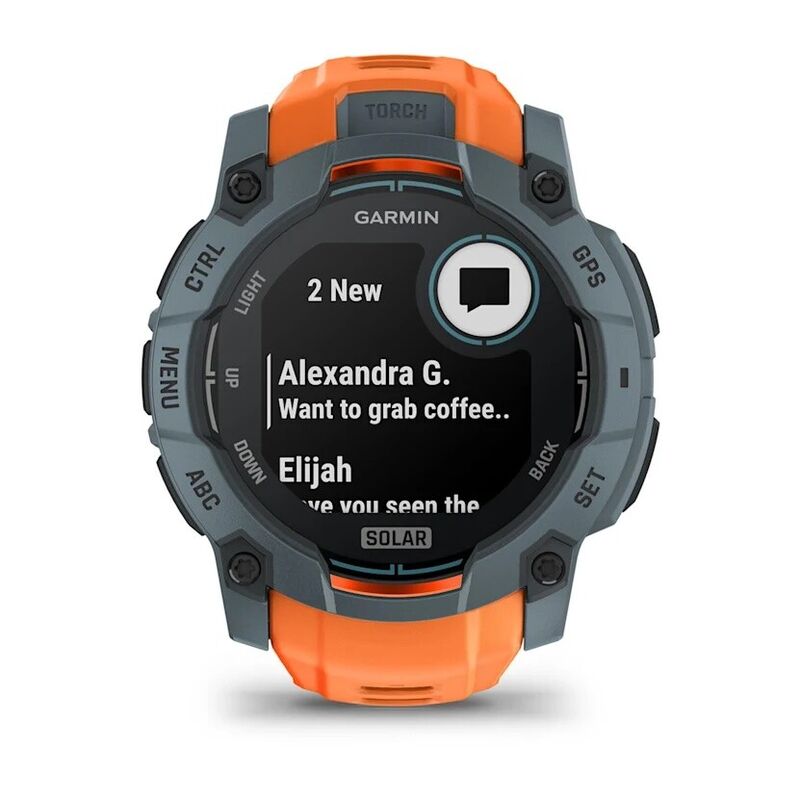 Смарт-часы Garmin Instinct 3 - 50 mm, Solar, Серый, оранжевый ремешок 4