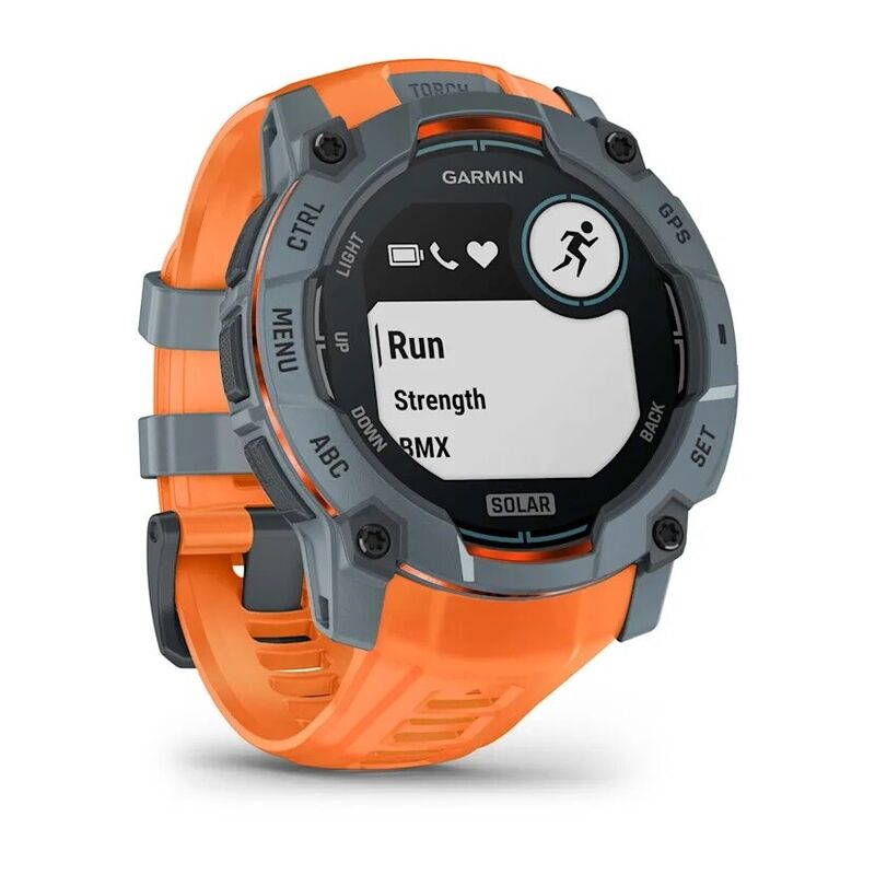 Смарт-часы Garmin Instinct 3 - 50 mm, Solar, Серый, оранжевый ремешок - фото 3
