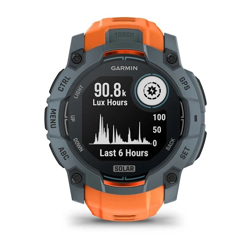 Смарт-часы Garmin Instinct 3 - 50 mm, Solar, Серый, оранжевый ремешок - фото 2