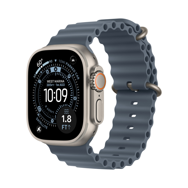 Умные часы Apple Watch Ultra 3 49 мм Natural Titanium Alpine Loop Голубой - фото 2