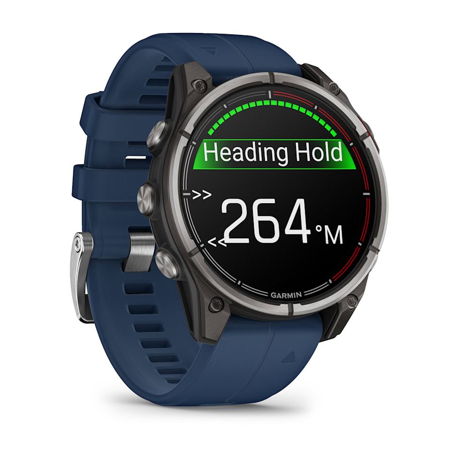 Смарт-часы Garmin Quatix 8 - 47 mm, Amoled, Sapphire, Титановый, синий силиконовый ремешок 3