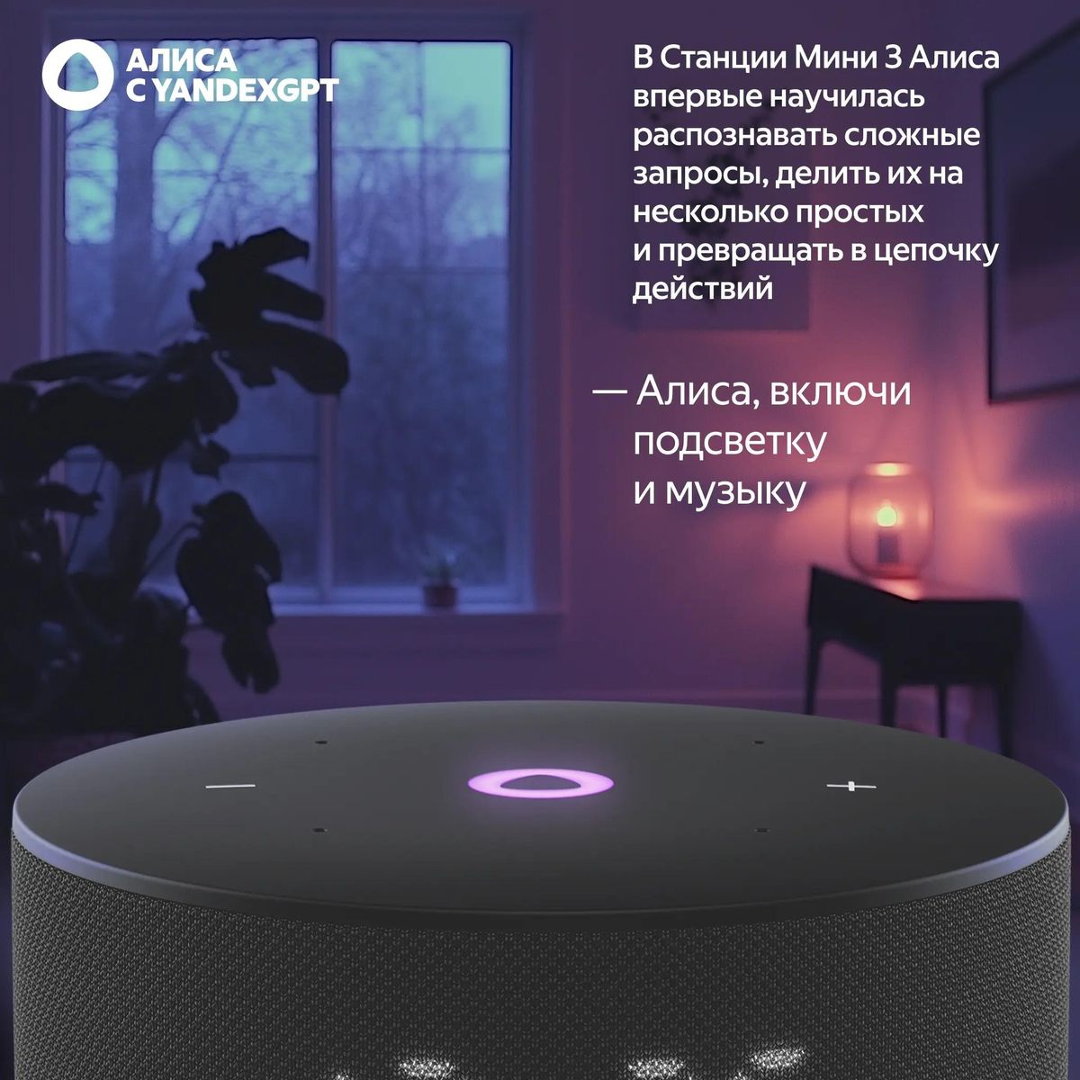 Яндекс Станция Мини 3 12 Вт, с YaaGPT, Черный 6