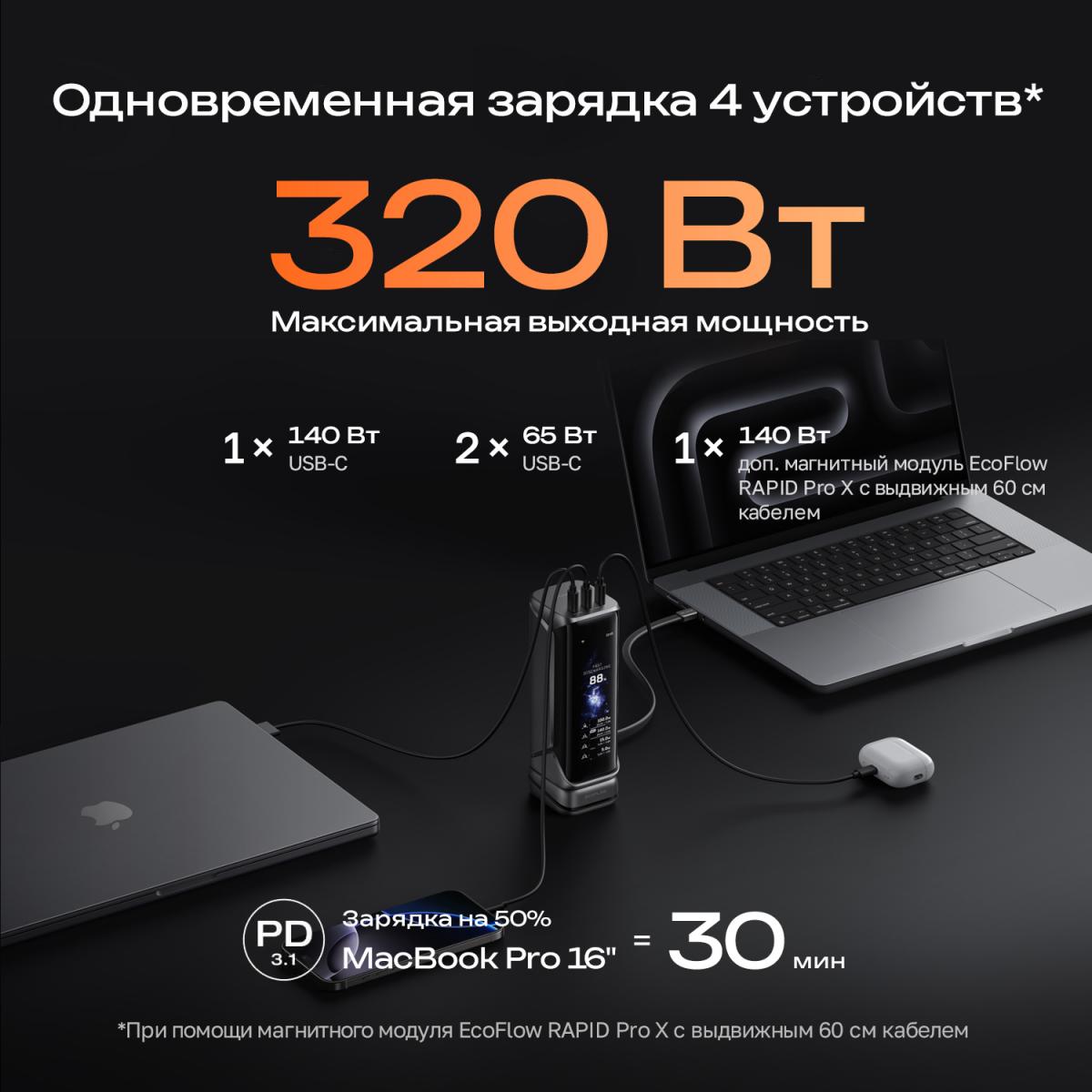 Повербанк EcoFlow RAPID Pro X (27650 мАч, 300 Вт) 4
