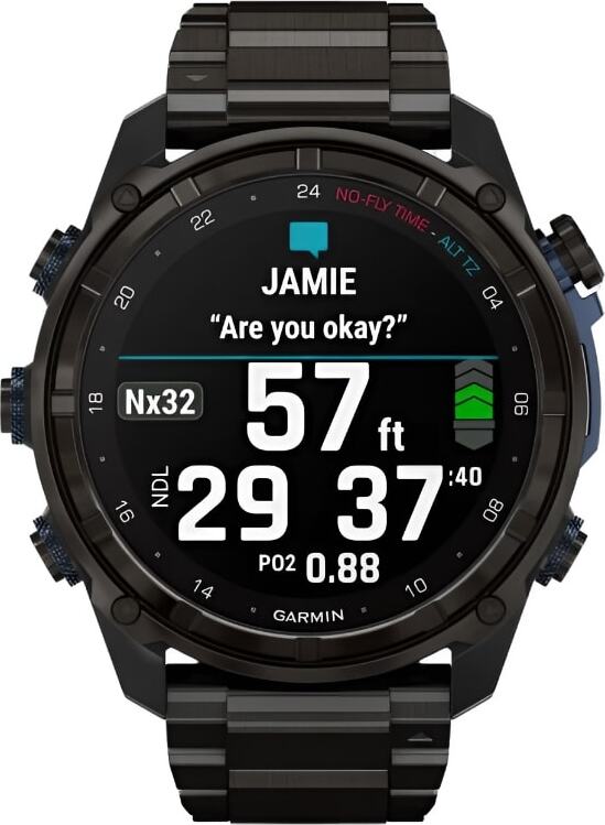 Смарт-часы Garmin Descent Mk3i - 51 mm, Титановый, угольно-серый безель с DLC-покрытием, титановый браслет - фото 2