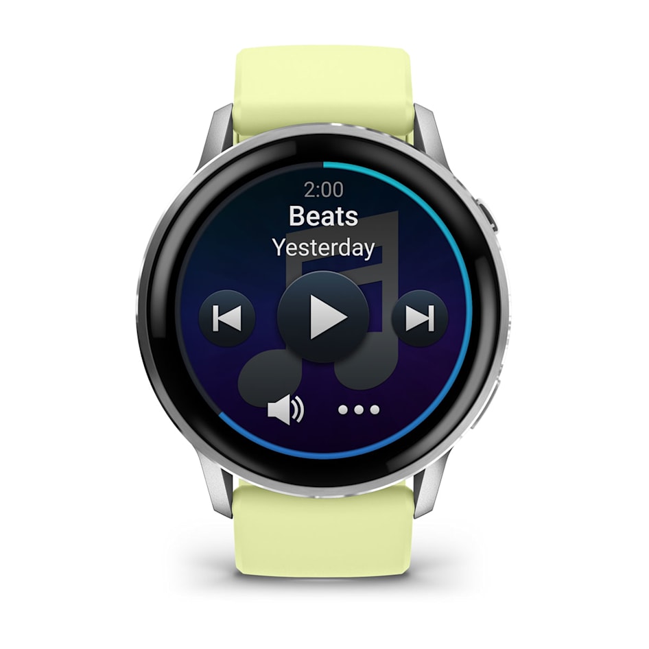 Смарт-часы Garmin Venu 4 - 45 mm, Серебристый , лимонный силиконовый ремешок 4