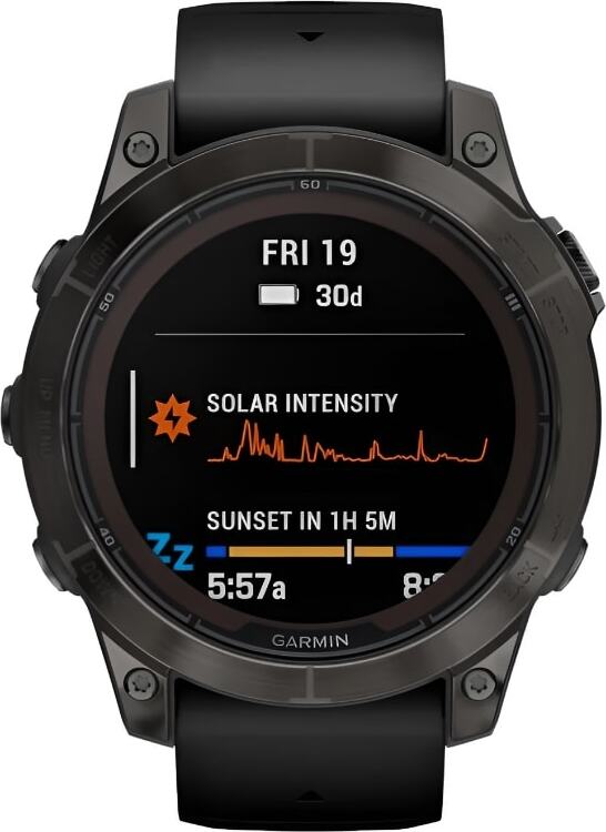 Смарт-часы Garmin Fenix 7 Pro Sapphire Solar - 47 mm, Титановый, угольно-серый безель с DLC-покрытием, черный ремешок - фото 2