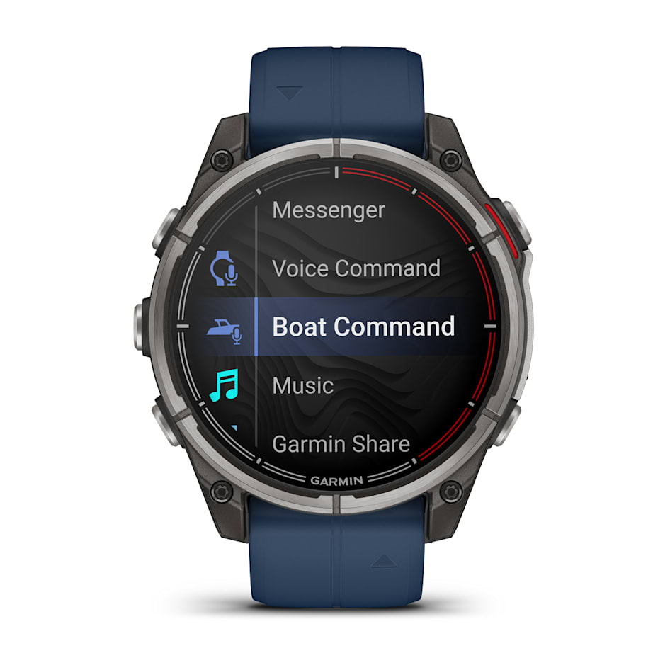Смарт-часы Garmin Quatix 8 - 47 mm, Amoled, Sapphire, Титановый, синий силиконовый ремешок 2