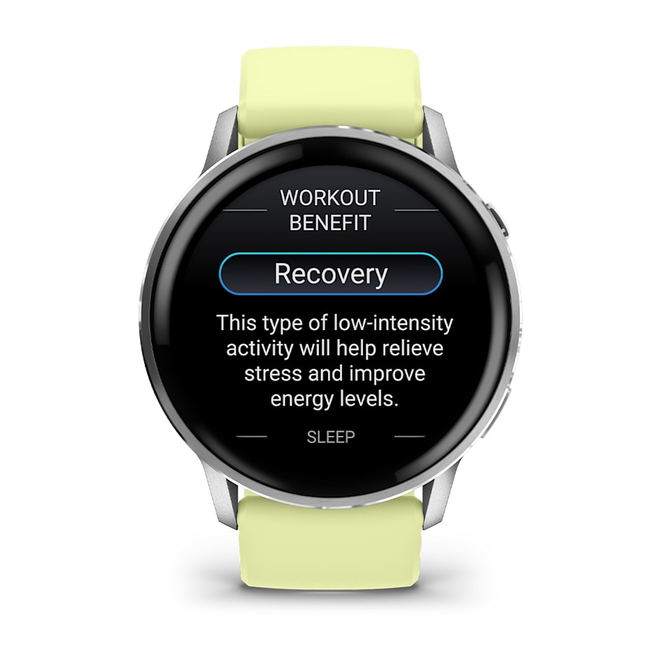 Смарт-часы Garmin Venu 4 - 45 mm, Серебристый , лимонный силиконовый ремешок 6