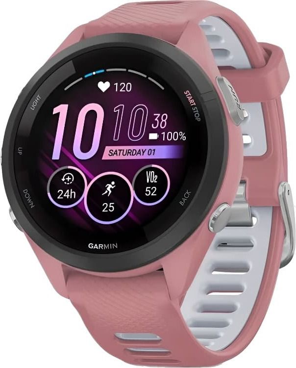 Смарт-часы Garmin Forerunner 265S - 42 mm, Розовый, розово-белый ремешок