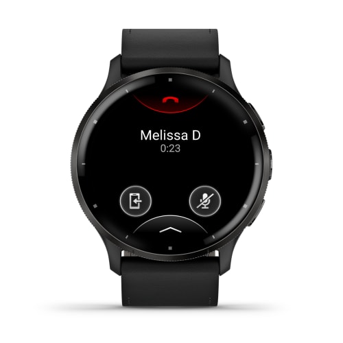 Смарт-часы Garmin Venu 3 - 45 mm, Черный, серый безель, серый кожаный ремешок - фото 2