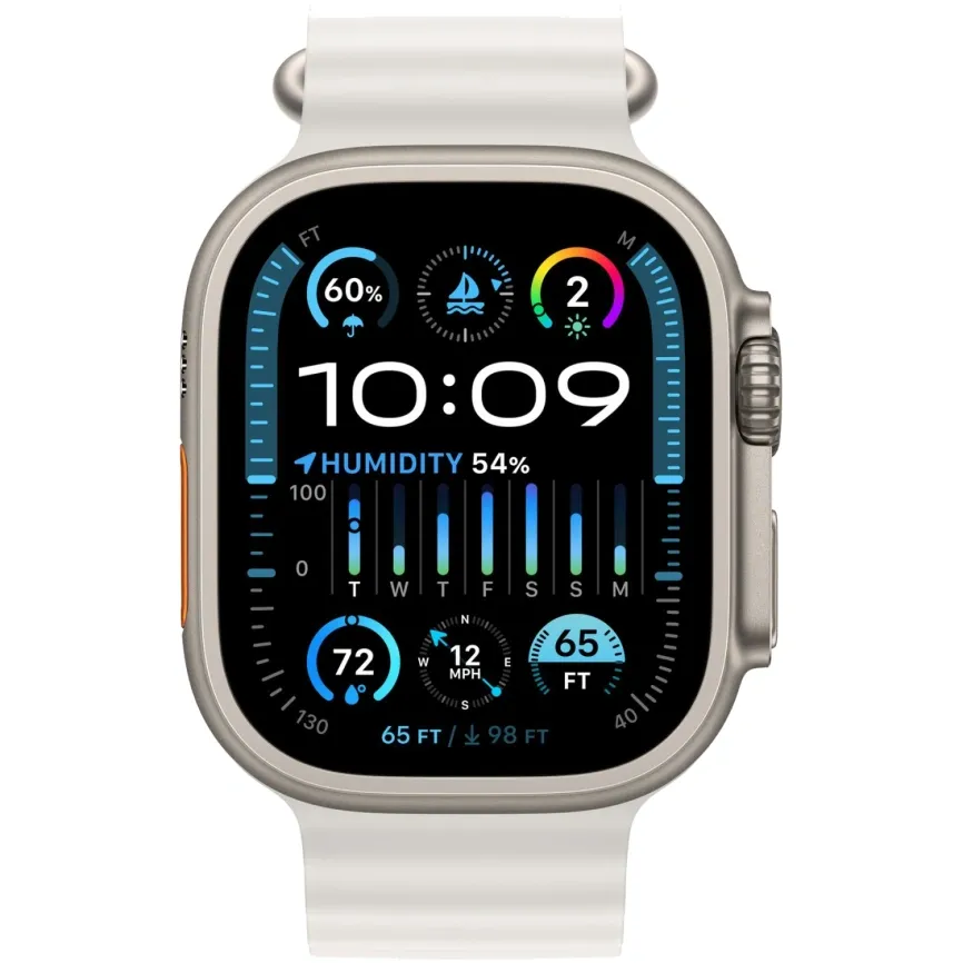 Смарт-часы Apple Watch Ultra 2 - 49 mm ремешок Ocean band | White - фото 3